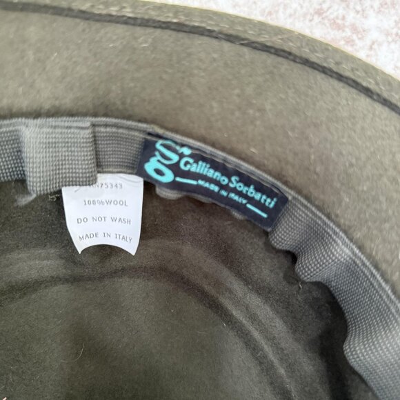 Vintage Galliano Sorbatti Hat Cloche Snap Back Womens Medium Wool Velvet 90s main image 7
